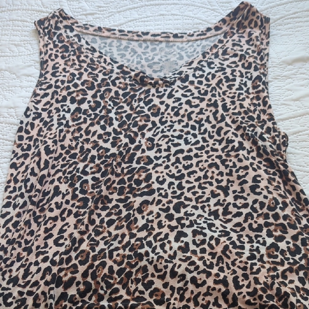 Maurices Black and Brown Leopard Print Tank Top